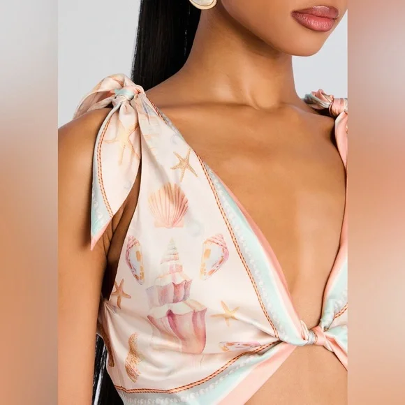 Sips and Seashells Twist Front Mini Dress - Picture 6 of 6